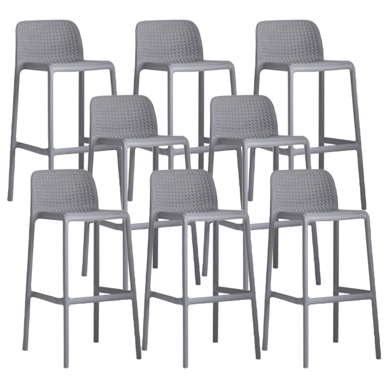 Modern Plastic Footrest Bar Stool Low Back Coffee Shop Counter & Bar Stool