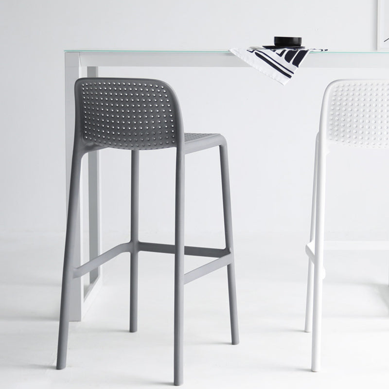 Modern Plastic Footrest Bar Stool Low Back Coffee Shop Counter & Bar Stool