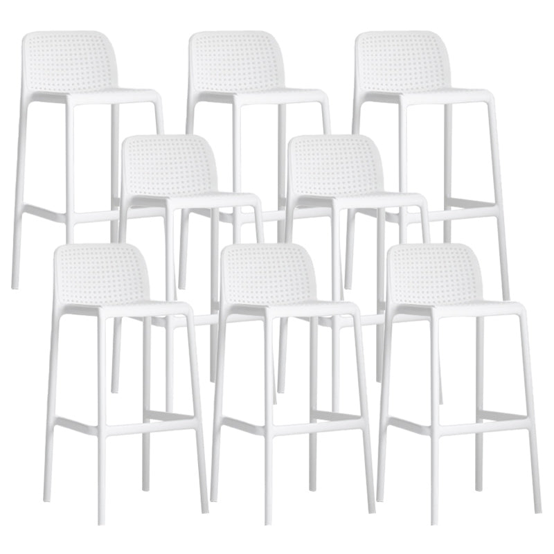 Modern Plastic Footrest Bar Stool Low Back Coffee Shop Counter & Bar Stool