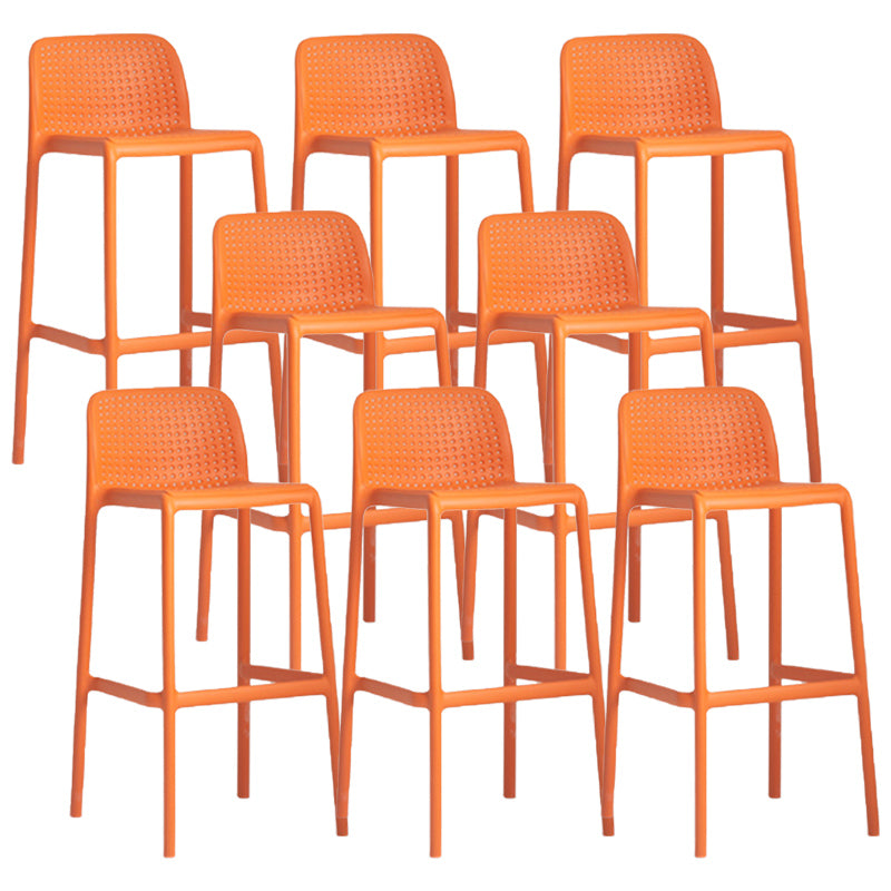 Modern Plastic Footrest Bar Stool Low Back Coffee Shop Counter & Bar Stool