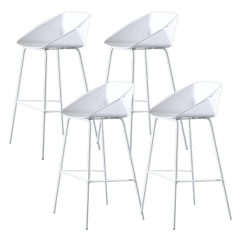 Scandinavian Metal Plastic Counter Stools Low Back Bar Stool with Footrest