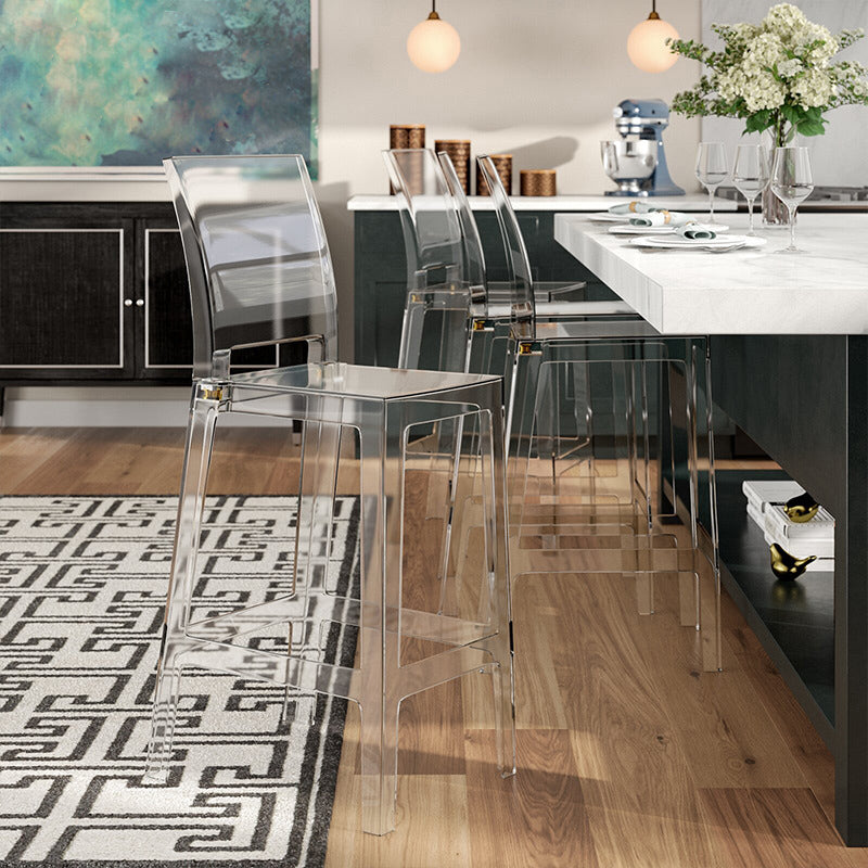 Modern Style Plastic Counter Stool Footrest Furniture in Matte Finish for Indoor