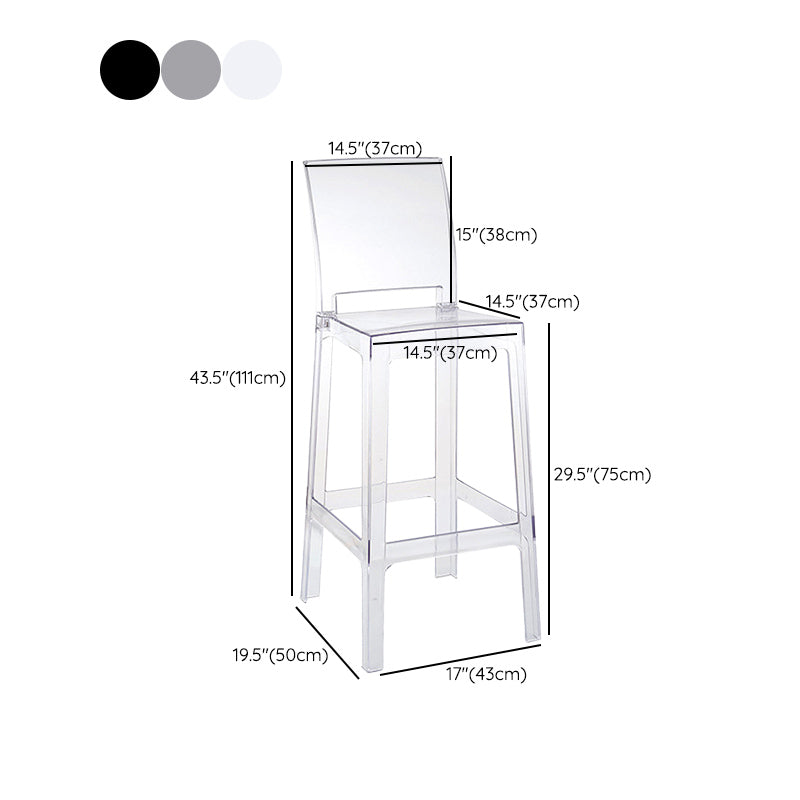 Modern Style Plastic Counter Stool Footrest Furniture in Matte Finish for Indoor