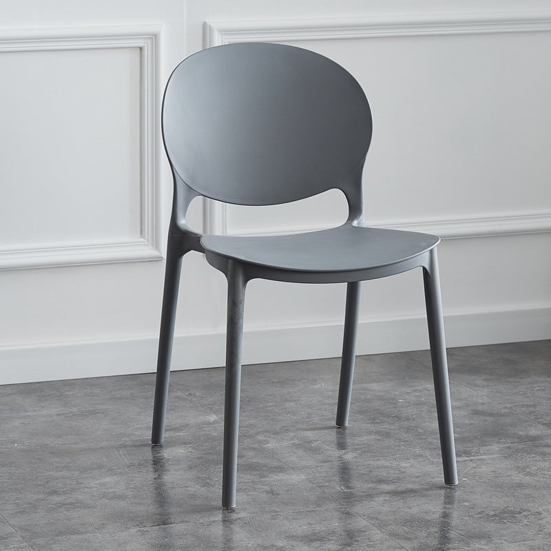 Modern Stackable Chair Dining Open Back Armless Chair for Kitchen with Plastic Legs