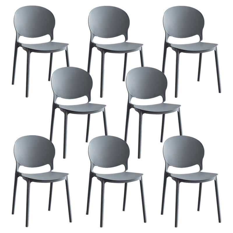 Modern Stackable Chair Dining Open Back Armless Chair for Kitchen with Plastic Legs