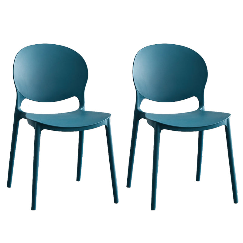 Modern Stackable Chair Dining Open Back Armless Chair for Kitchen with Plastic Legs