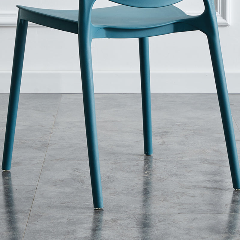 Modern Stackable Chair Dining Open Back Armless Chair for Kitchen with Plastic Legs