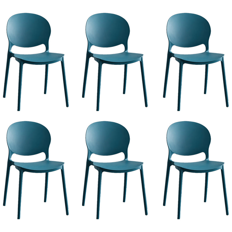 Modern Stackable Chair Dining Open Back Armless Chair for Kitchen with Plastic Legs