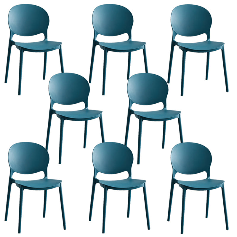 Modern Stackable Chair Dining Open Back Armless Chair for Kitchen with Plastic Legs
