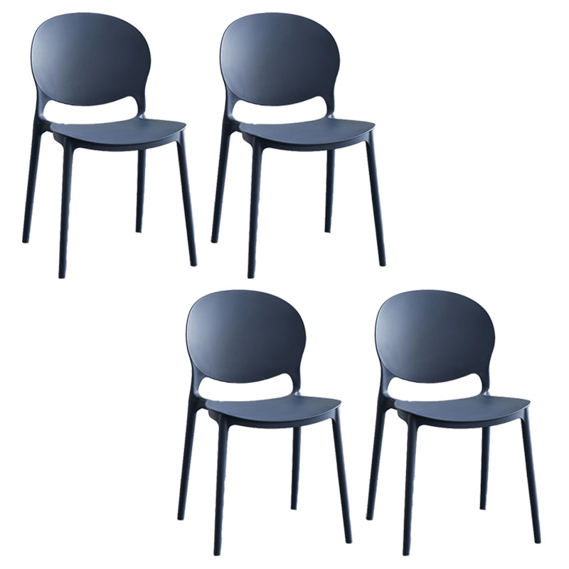 Modern Stackable Chair Dining Open Back Armless Chair for Kitchen with Plastic Legs