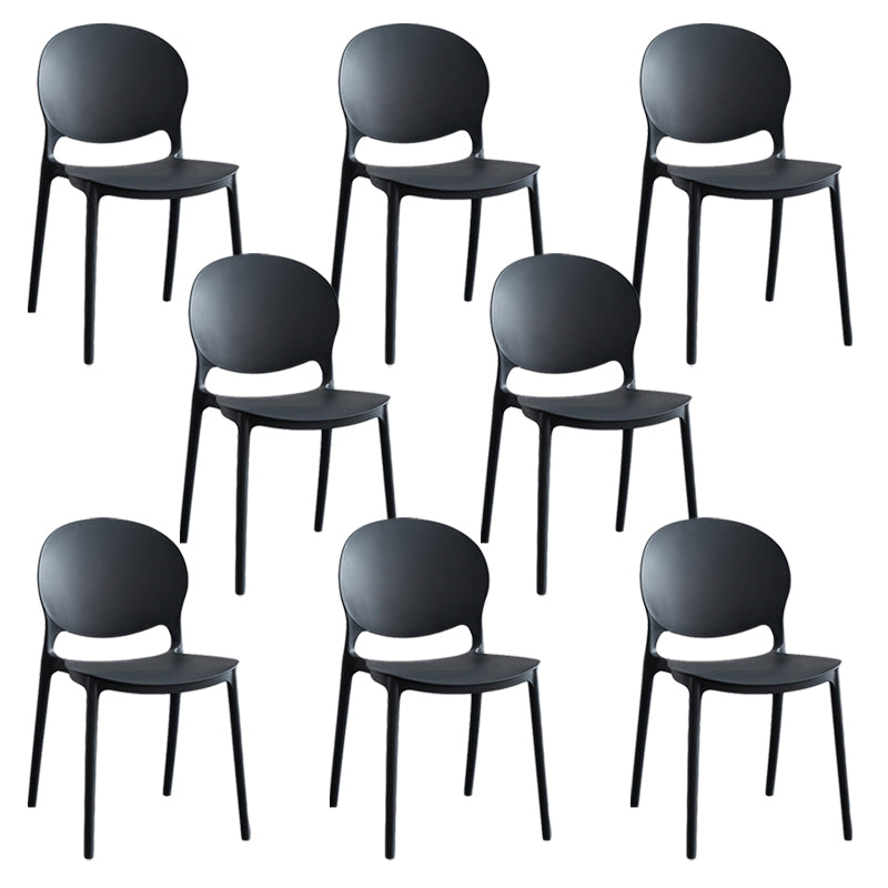Modern Stackable Chair Dining Open Back Armless Chair for Kitchen with Plastic Legs
