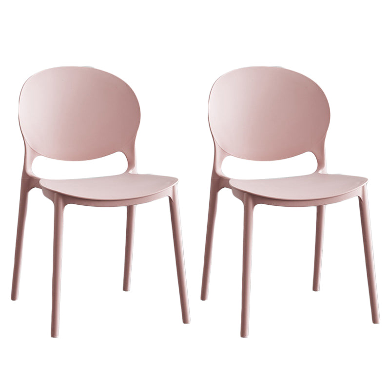 Modern Stackable Chair Dining Open Back Armless Chair for Kitchen with Plastic Legs