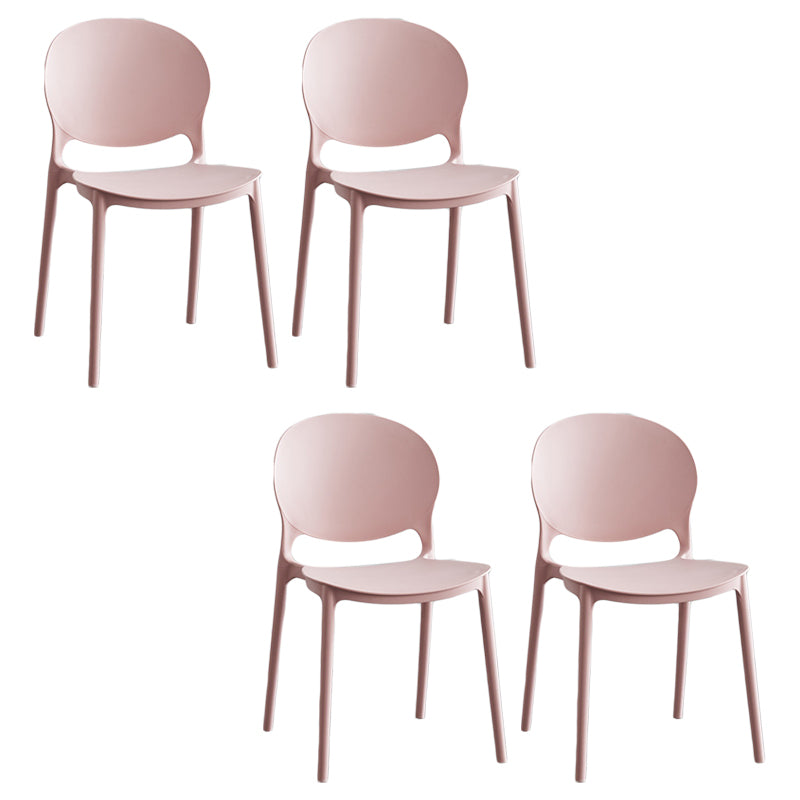 Modern Stackable Chair Dining Open Back Armless Chair for Kitchen with Plastic Legs