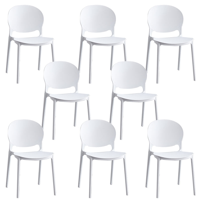 Modern Stackable Chair Dining Open Back Armless Chair for Kitchen with Plastic Legs