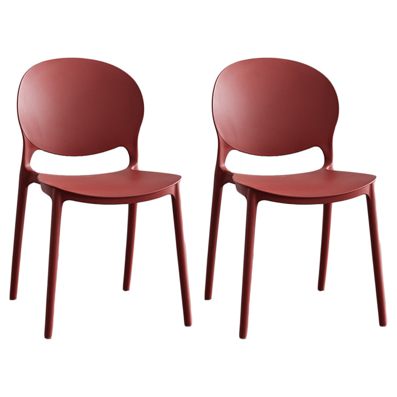 Modern Stackable Chair Dining Open Back Armless Chair for Kitchen with Plastic Legs