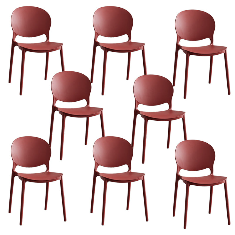 Modern Stackable Chair Dining Open Back Armless Chair for Kitchen with Plastic Legs