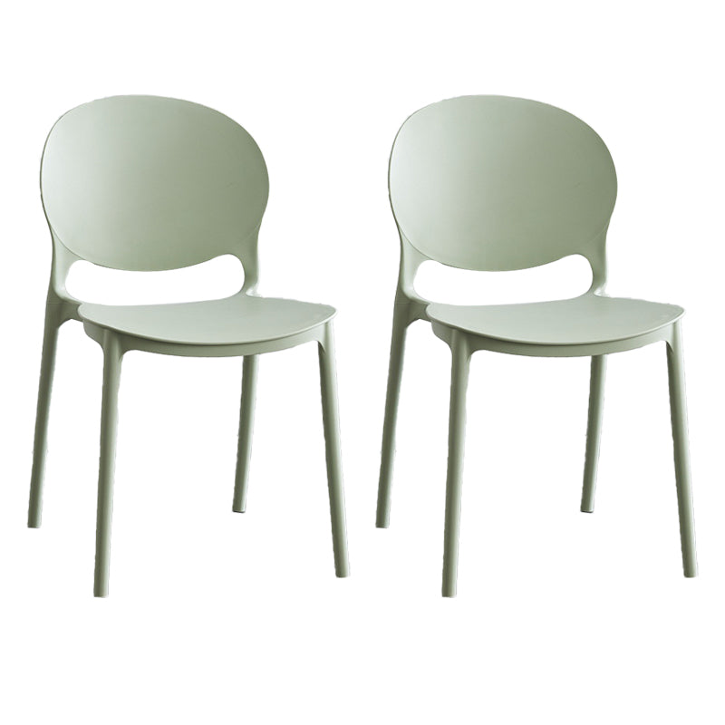 Modern Stackable Chair Dining Open Back Armless Chair for Kitchen with Plastic Legs