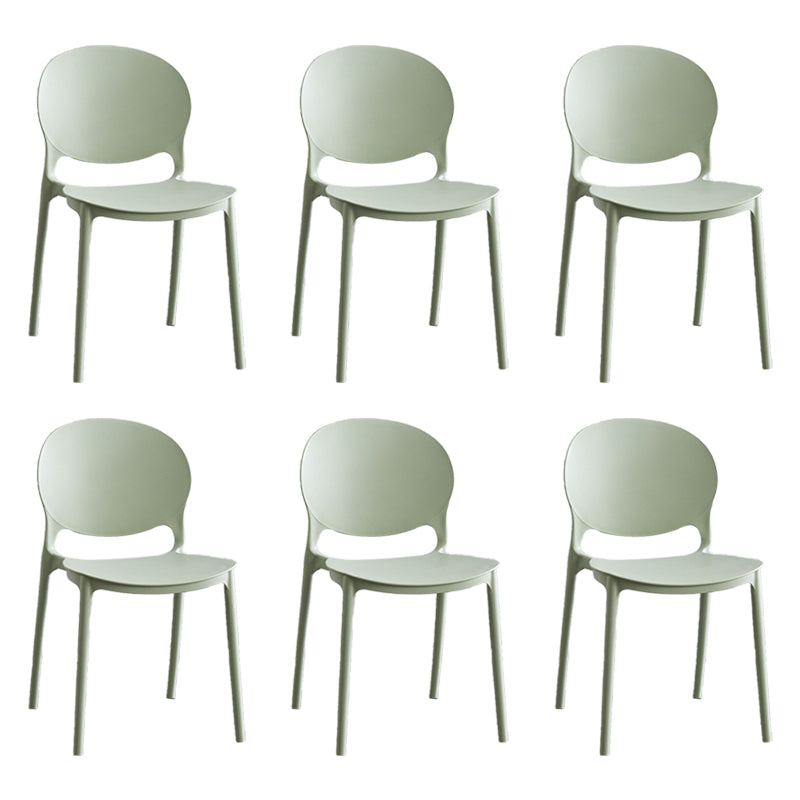Modern Stackable Chair Dining Open Back Armless Chair for Kitchen with Plastic Legs