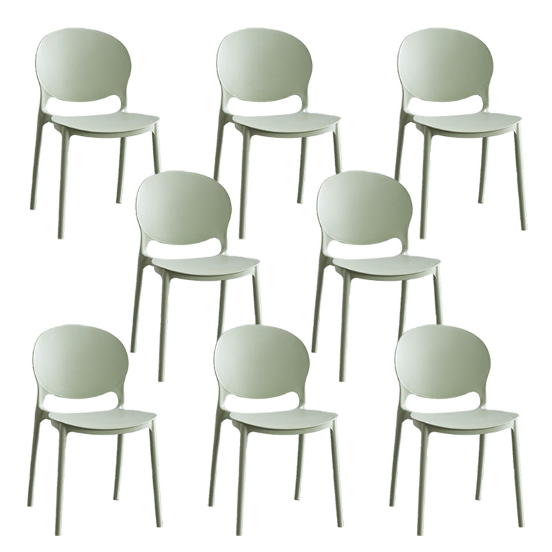 Modern Stackable Chair Dining Open Back Armless Chair for Kitchen with Plastic Legs