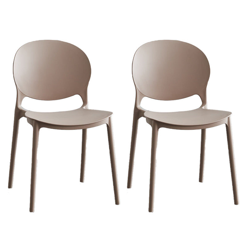 Modern Stackable Chair Dining Open Back Armless Chair for Kitchen with Plastic Legs