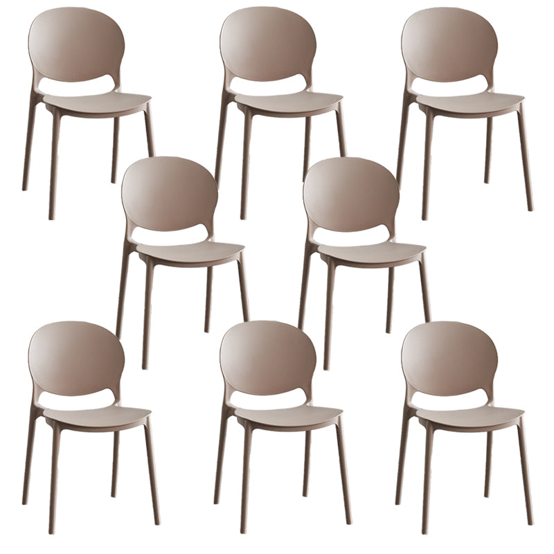 Modern Stackable Chair Dining Open Back Armless Chair for Kitchen with Plastic Legs