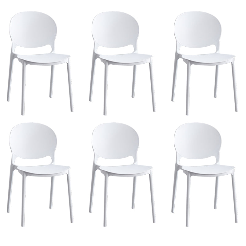 Modern Stackable Chair Dining Open Back Armless Chair for Kitchen with Plastic Legs