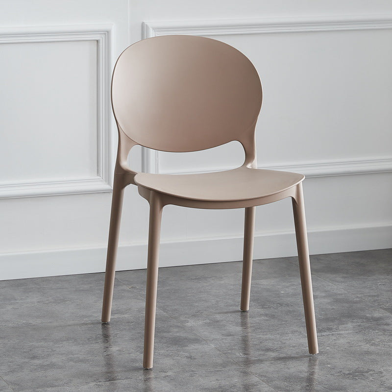 Modern Stackable Chair Dining Open Back Armless Chair for Kitchen with Plastic Legs