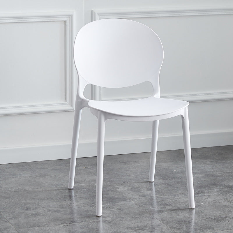 Modern Stackable Chair Dining Open Back Armless Chair for Kitchen with Plastic Legs
