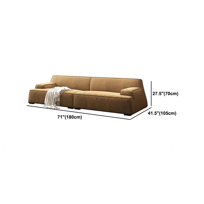 Contemporary Recessed Arm Sofa Tight Back Standard Sofa for Living Room