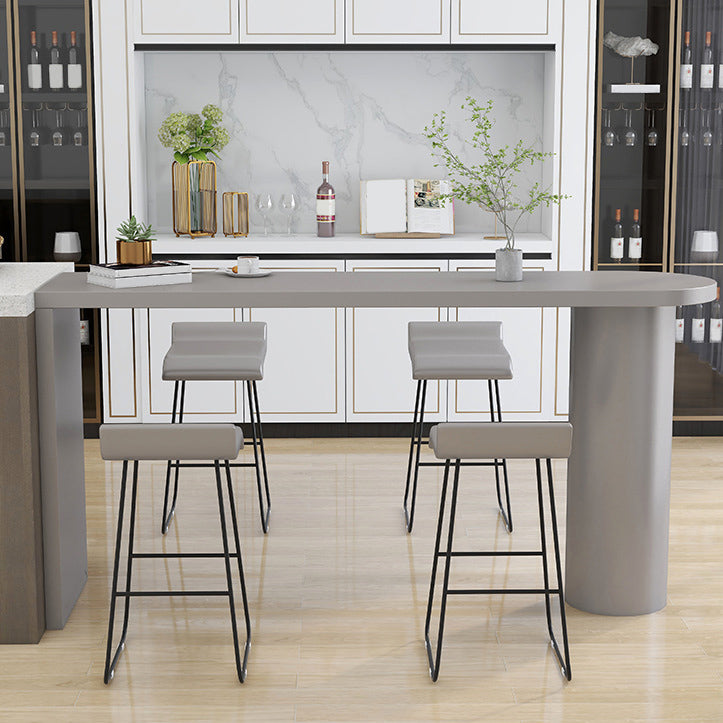 Contemporary Pub Table Solid Wood Free Form Bar Table for Indoor