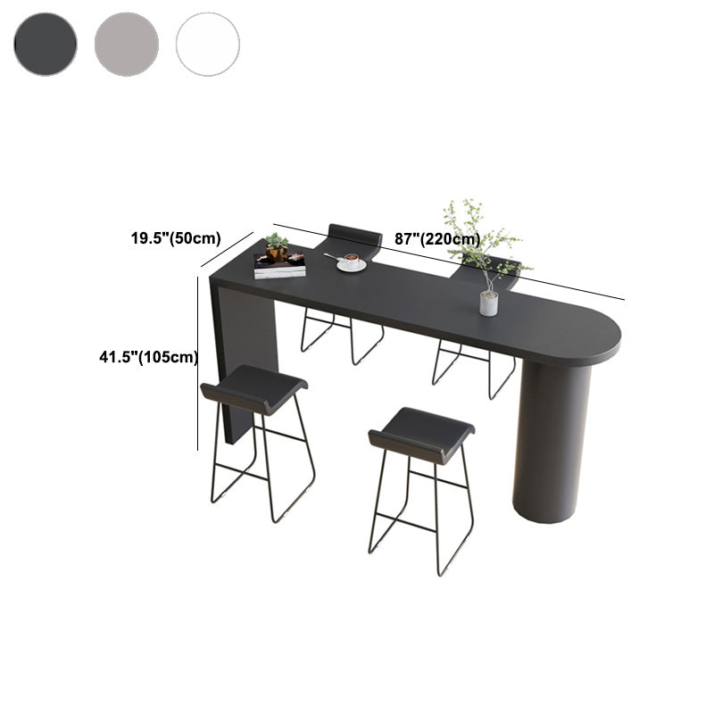 Contemporary Pub Table Solid Wood Free Form Bar Table for Indoor