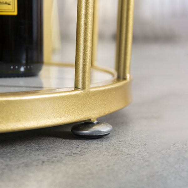 Glam Specialty Bar Dining Table Stone Bistro Bar Table with Shelves