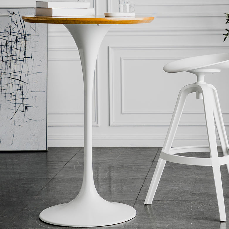 Metal Pedestal Bar Height Table Industrial Round Bar Dining Table