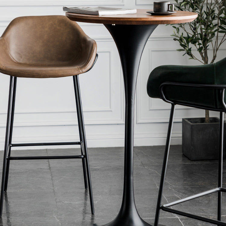 Metal Pedestal Bar Height Table Industrial Round Bar Dining Table