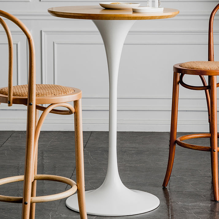 Metal Pedestal Bar Height Table Industrial Round Bar Dining Table