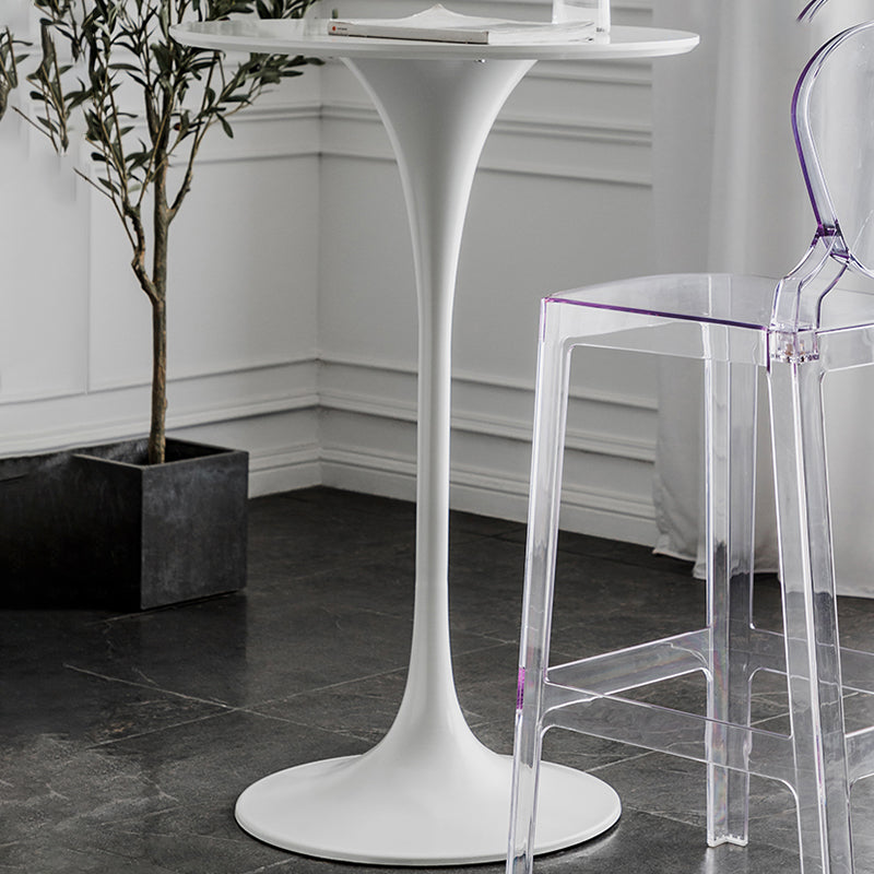 Metal Pedestal Bar Height Table Industrial Round Bar Dining Table