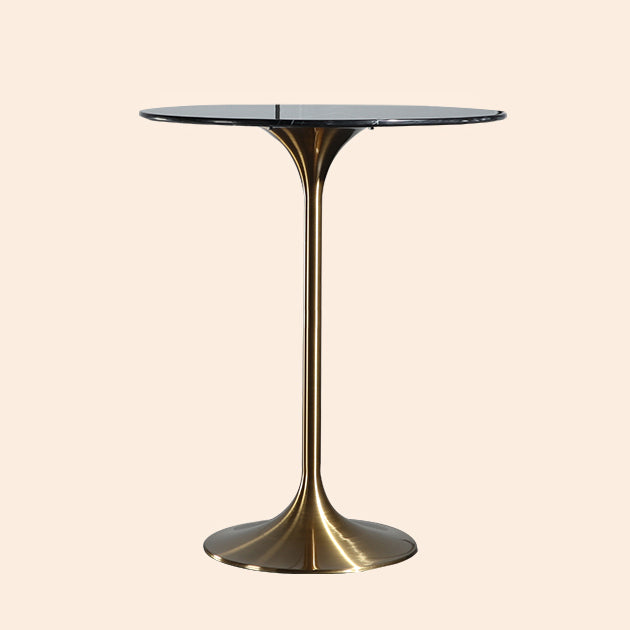 Metal Pedestal Bar Height Table Industrial Round Bar Dining Table