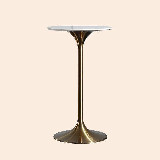Metal Pedestal Bar Height Table Industrial Round Bar Dining Table