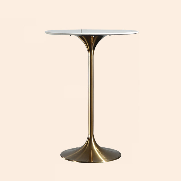 Metal Pedestal Bar Height Table Industrial Round Bar Dining Table