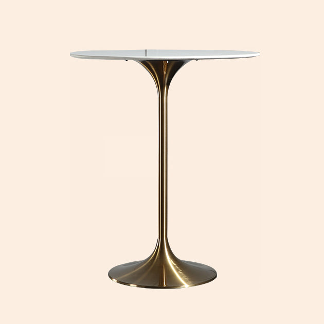 Metal Pedestal Bar Height Table Industrial Round Bar Dining Table