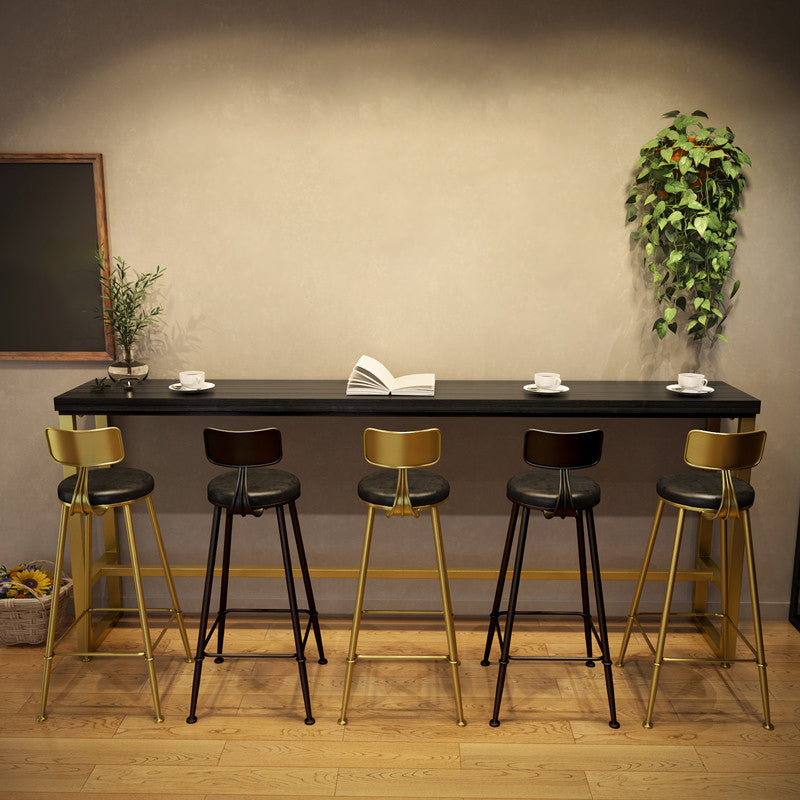 Rectangle Pub Table Bar Height Glam Solid Wood Bar Table for Small Places