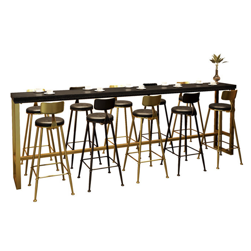 Rectangle Pub Table Bar Height Glam Solid Wood Bar Table for Small Places