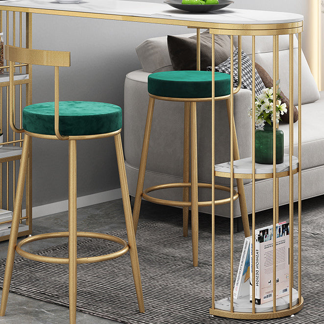 Free Form Pub Table Bar Height Glam Stone Bar Table for Small Places