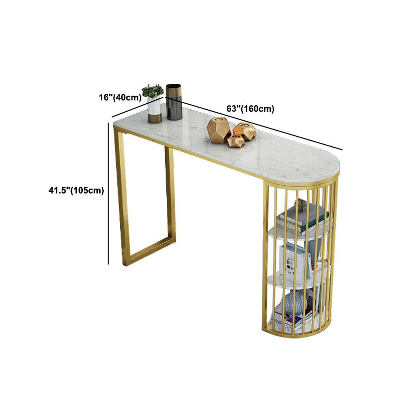 Glam Pub Table Double Pedestal Bar Height Bar Table for Breakroom