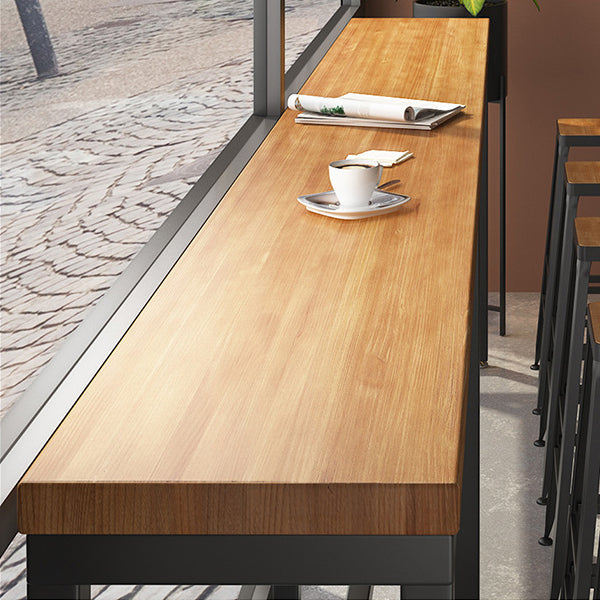 Industrial Solid Wood Pub Table Bar Height Rectangle Bar Table for Indoor