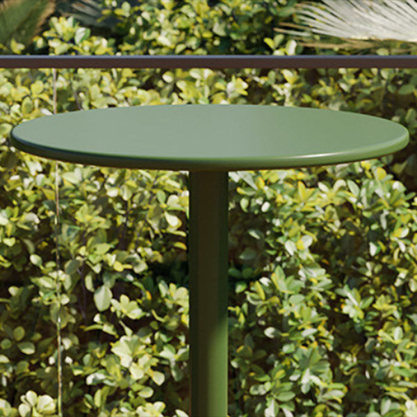 Contemporary Round Metal Bar Table 41.3"H Outdoor Pedestal Bar Dining Table