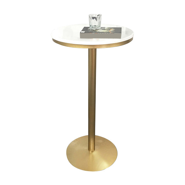Glam Style Pub Table Round Pedestal Bar Table for Indoor Use