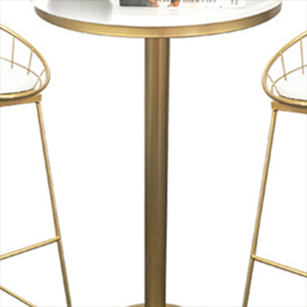 Glam Style Pub Table Round Pedestal Bar Table for Indoor Use