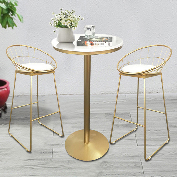 Glam Style Pub Table Round Pedestal Bar Table for Indoor Use