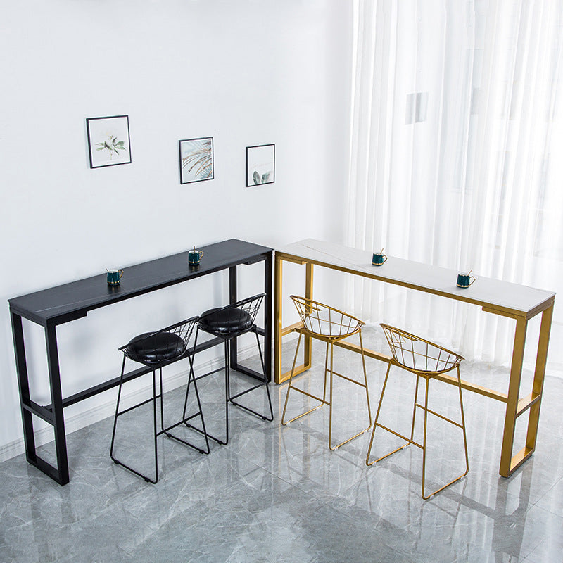 Modern Sintered Stone Bar Table Rectangle Dining Table for Kitchen Living Room Coffee Room